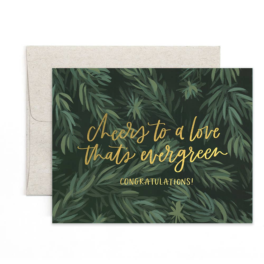 Evergreen Wedding Greeting Card