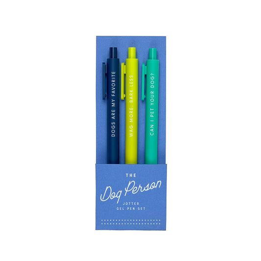 Ruff House Print Shop | The Dog Person Jotter Gel Pen: Set of 3
