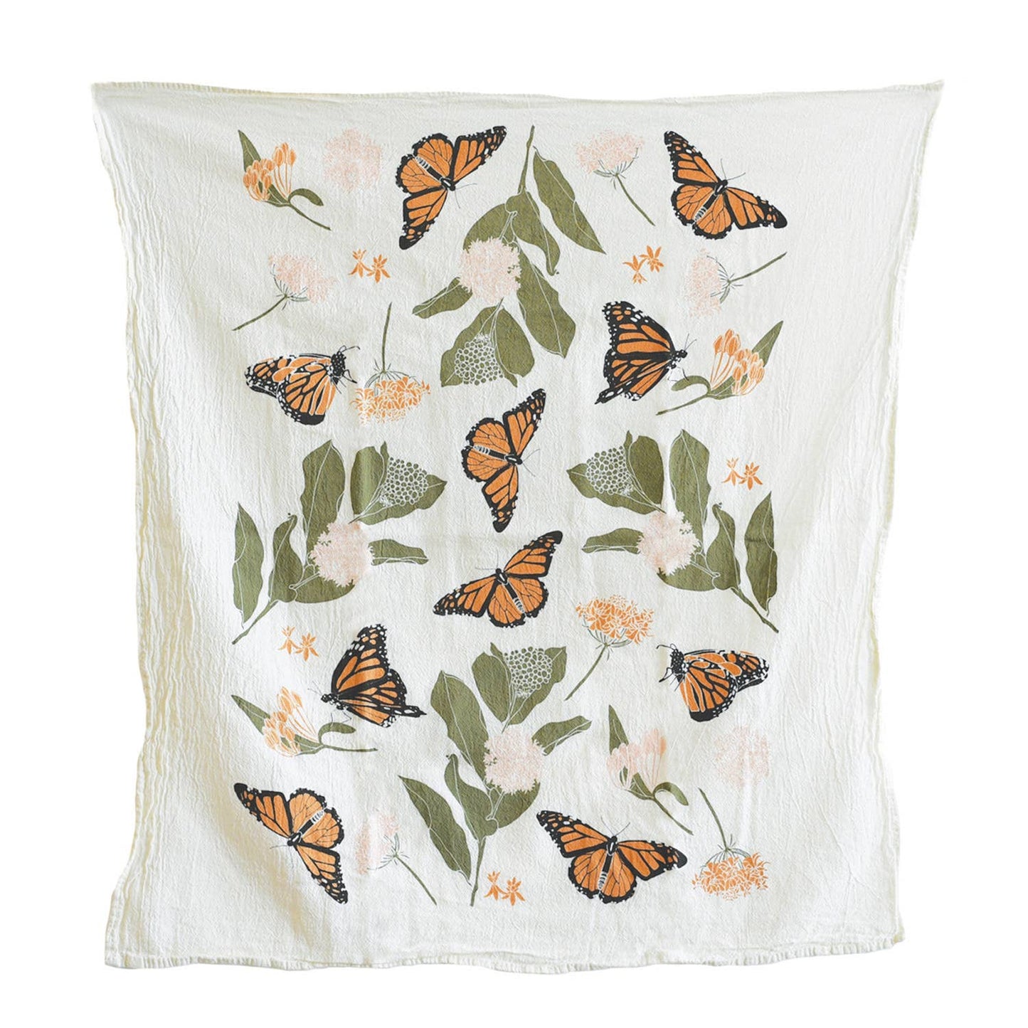 Monarchs + Milkweeds Dish Towel