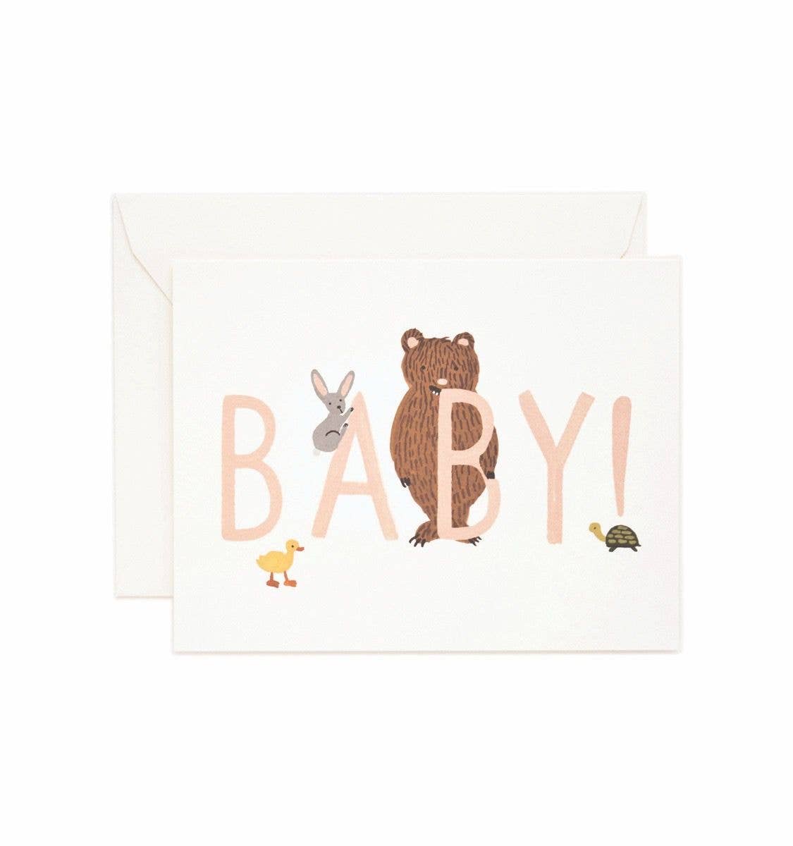 Rifle Paper Co. - Baby! Card (Peach)