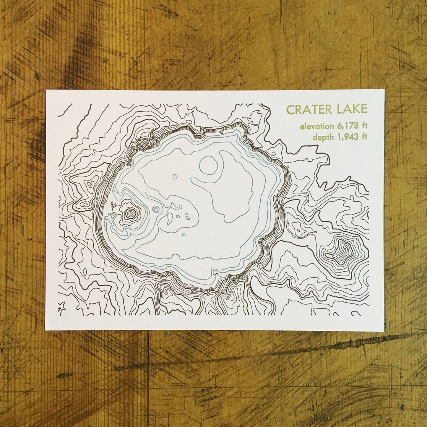 Topographic Map Letterpress Postcards - Oregon
