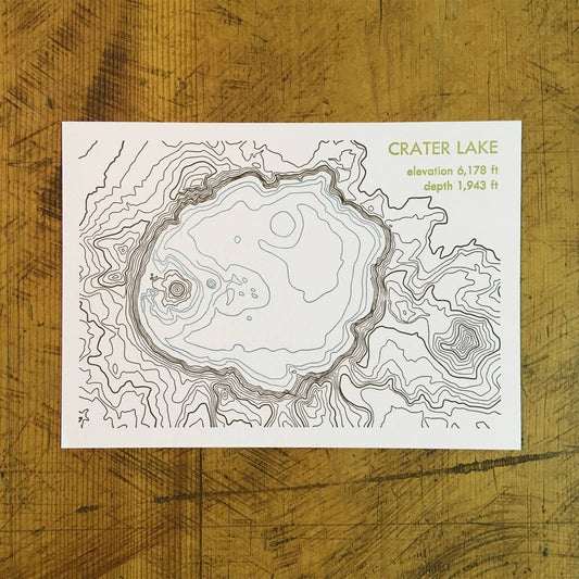 Topographic Map Letterpress Postcards - Oregon