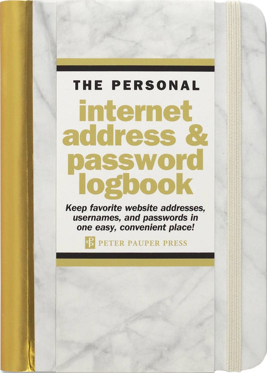 Peter Pauper Press - Marble Internet Address & Password Logbook
