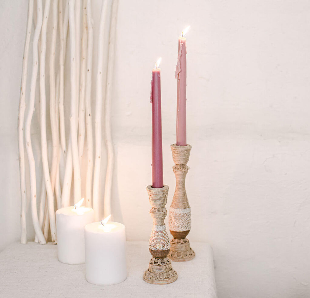 Wood Taper Candle Holders