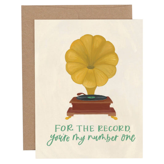 For the Record Player Love Friendship Greeting Card