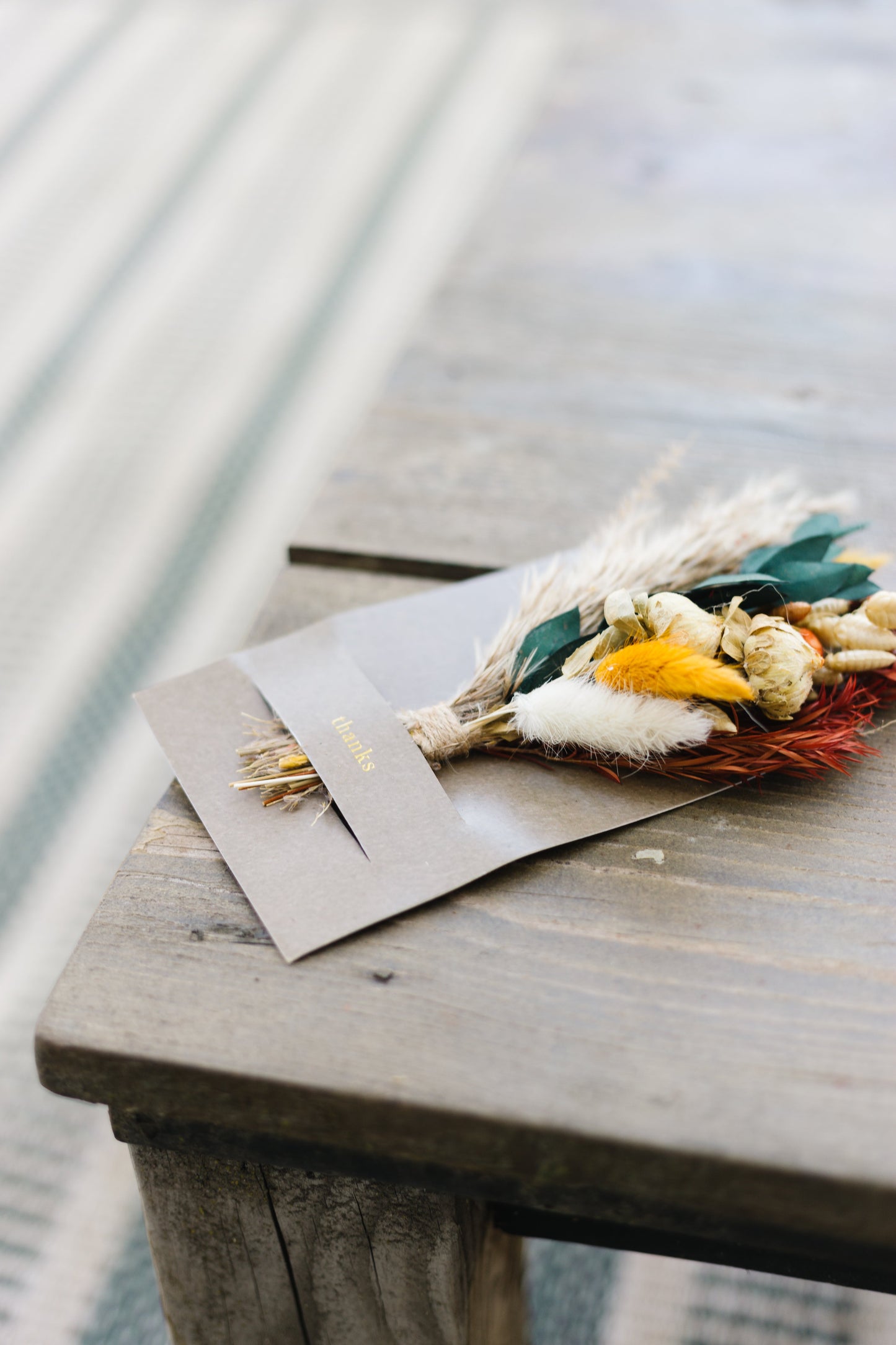 Thanks Mini Bouquet Card | Dried Floral Greeting