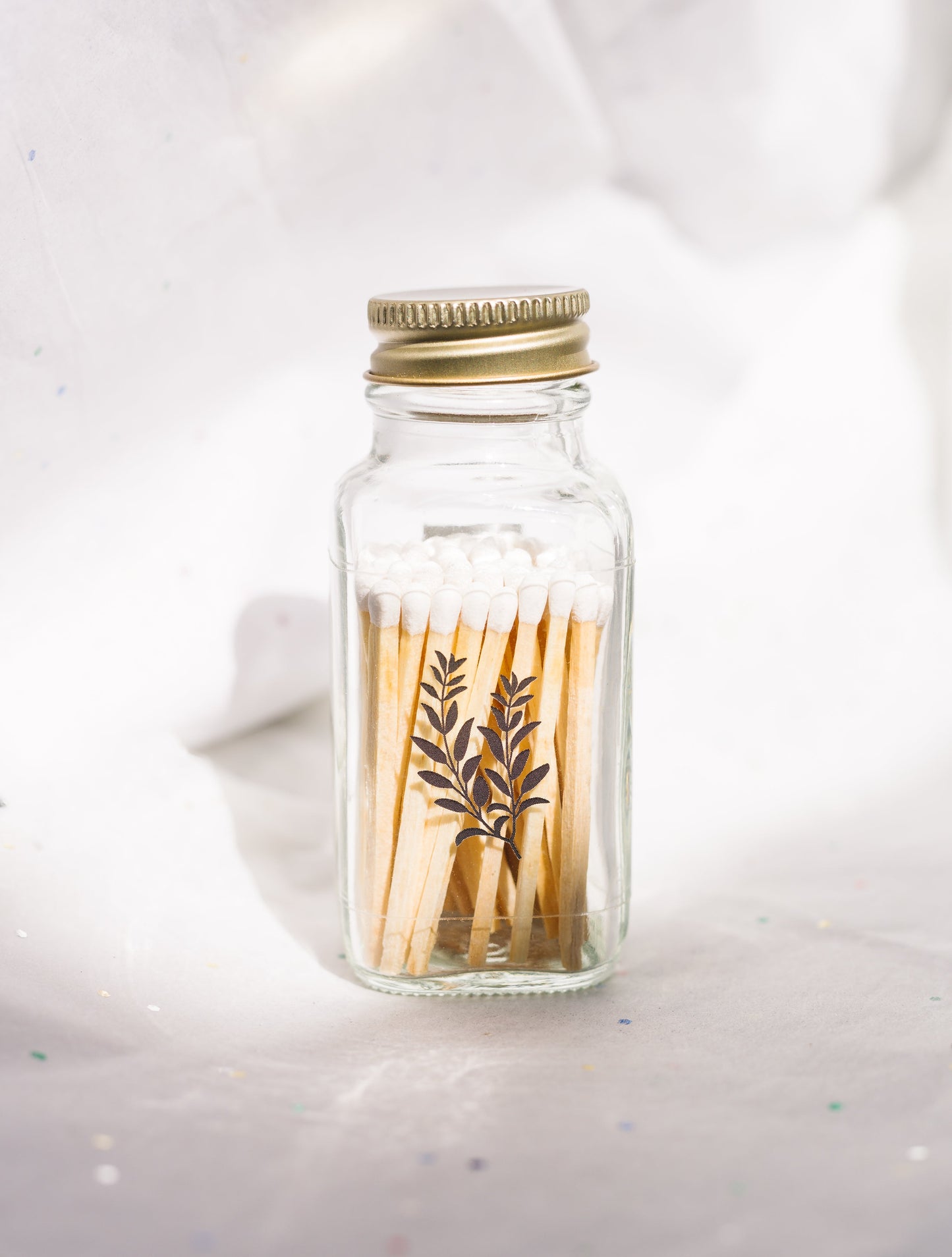 Sage 2" White Match Jar | Botanical Match Holder