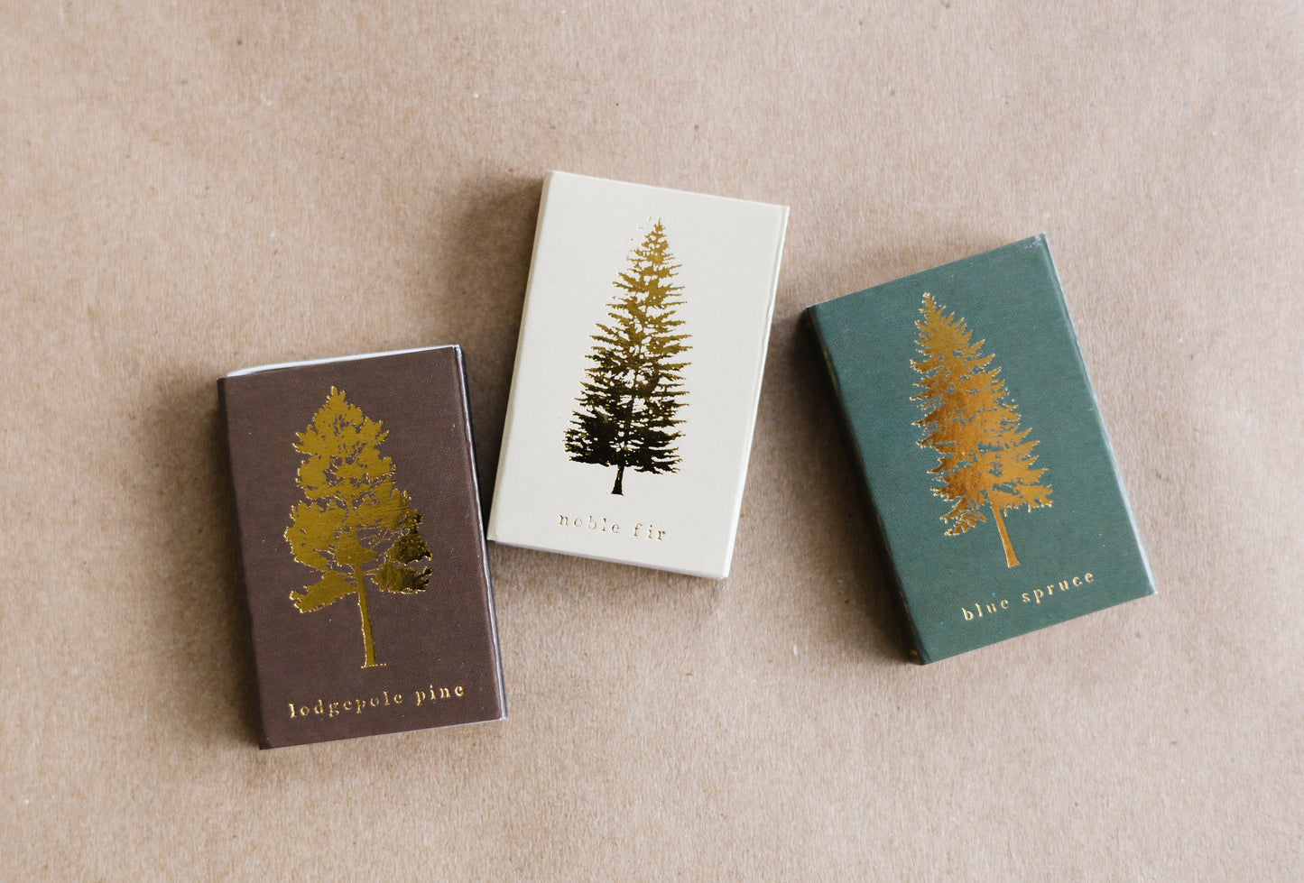 Lodgepole Pine Tree Gold Foil Matchbox