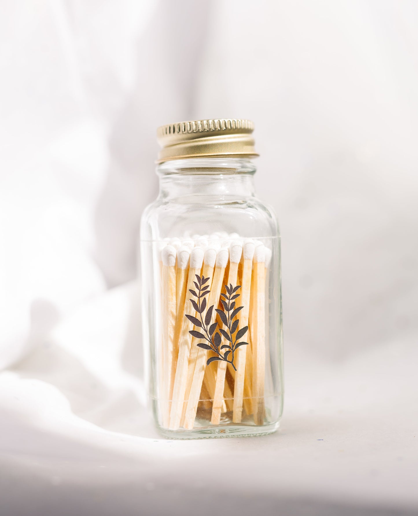 Sage 2" White Match Jar | Botanical Match Holder