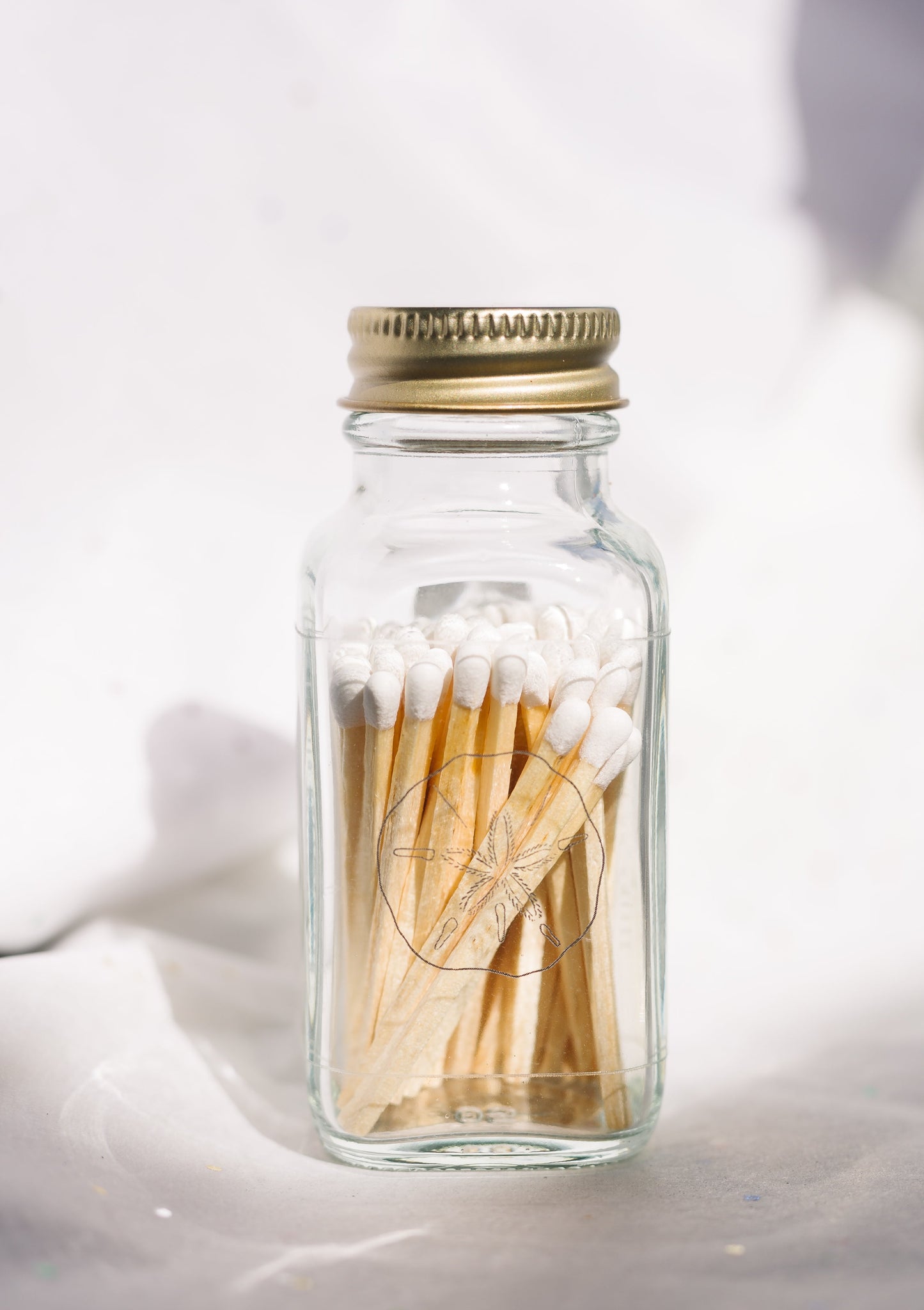 Sand Dollar 2" White Match Jar | Ocean Match Holder