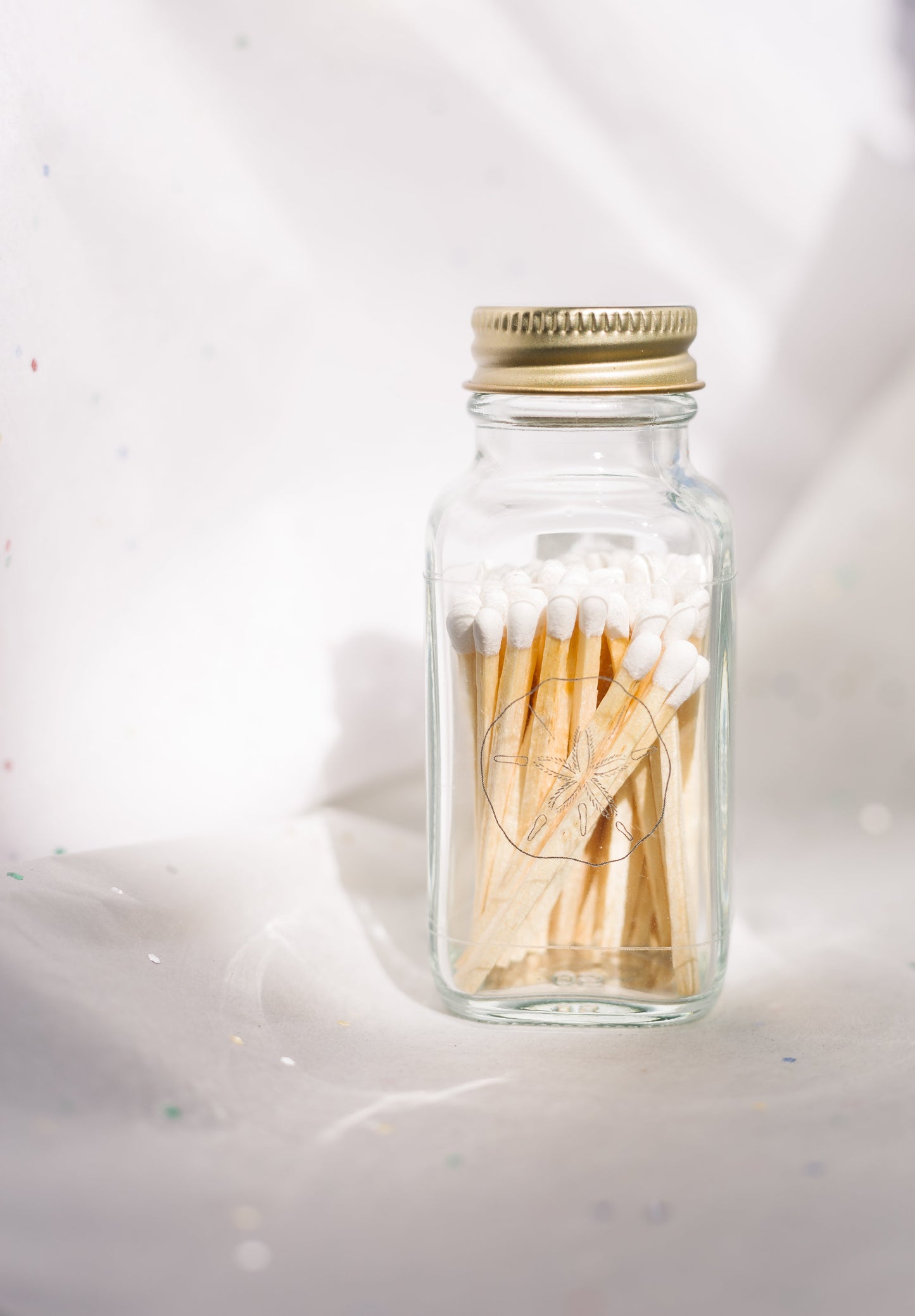 Sand Dollar 2" White Match Jar | Ocean Match Holder