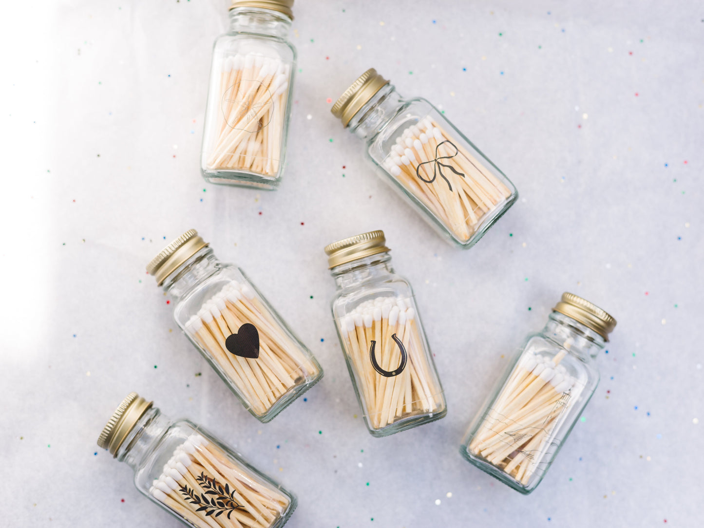 Vintage Bow 2" White Match Jar | Classic Match Holder