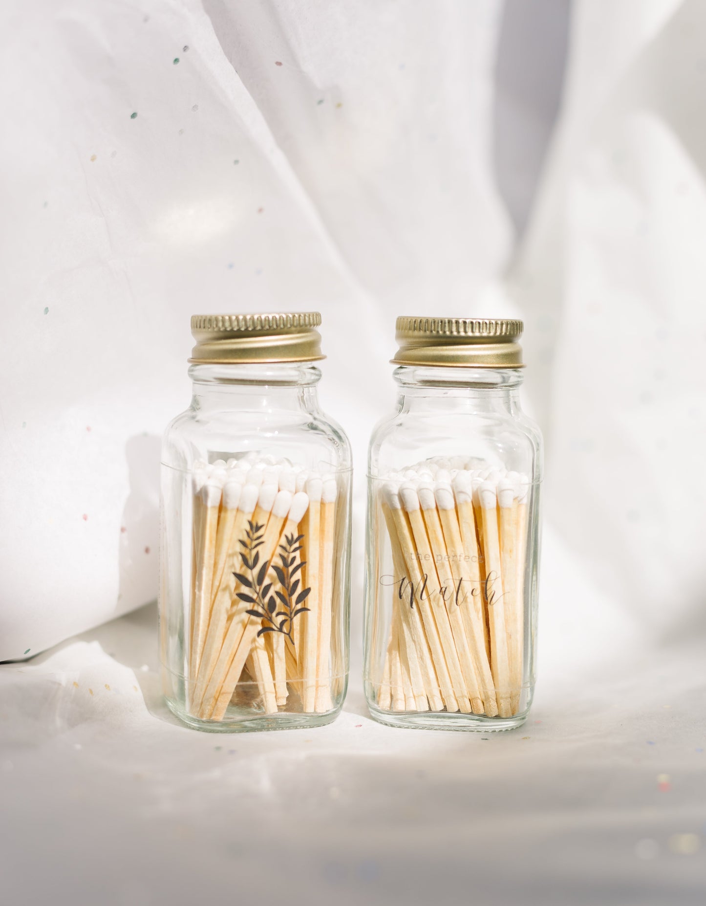 Sage 2" White Match Jar | Botanical Match Holder