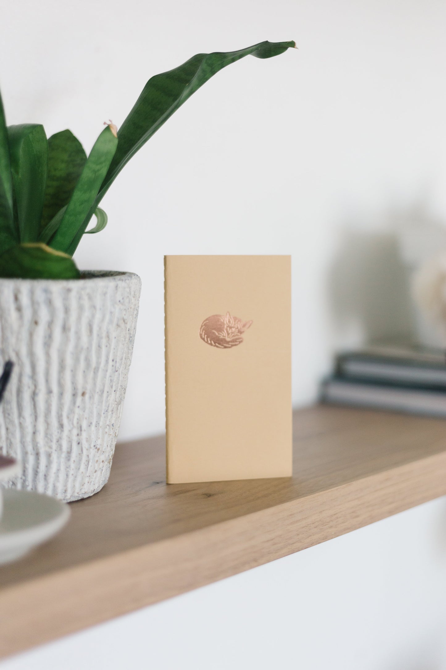 Foil Embossed Sleeping Fox Menagerie Mini Saddle Stitch Notebook