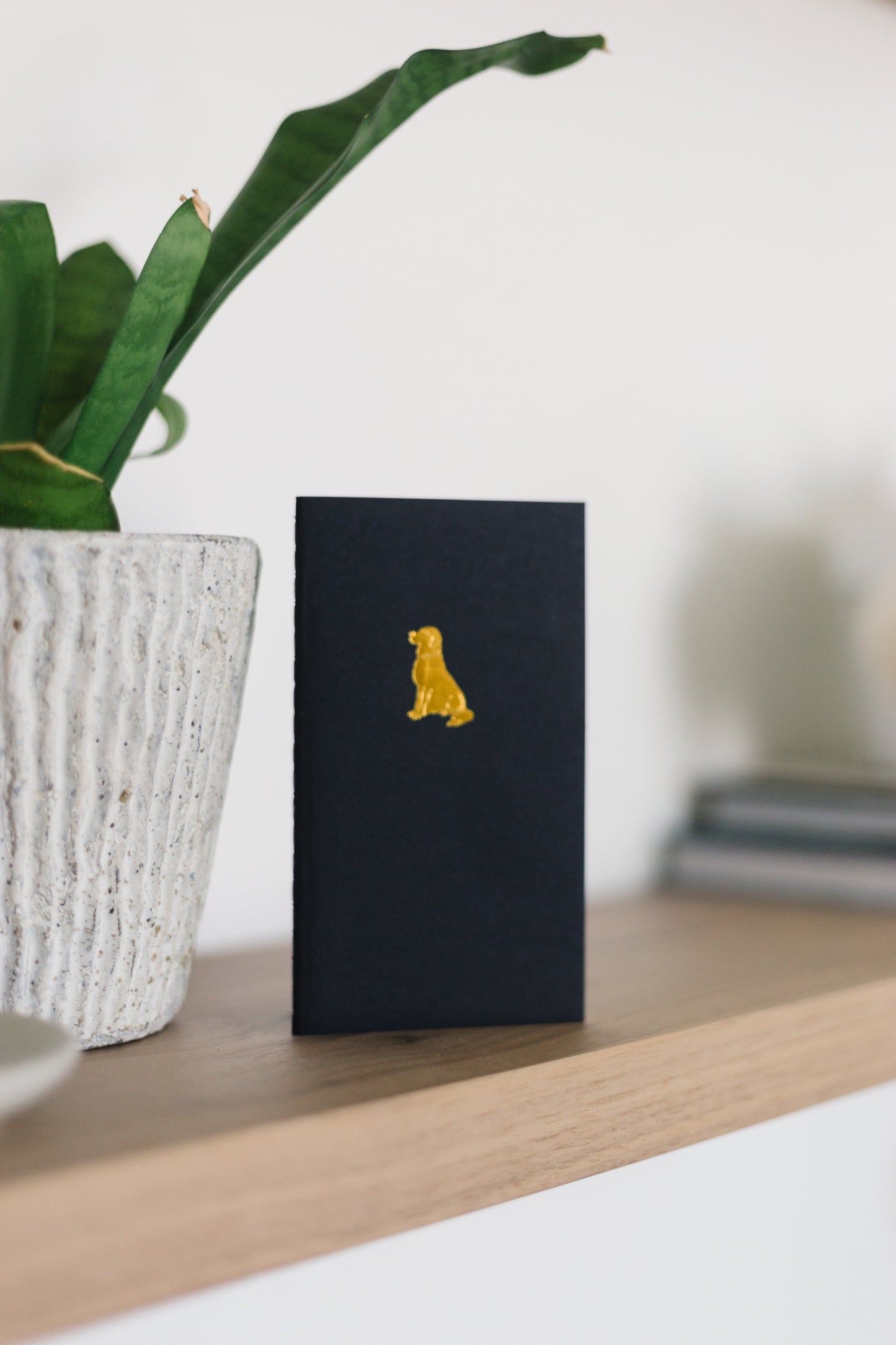 Lab Dog Menagerie Mini Saddle Stitch Notebook. Foil Embossed Blank Book.