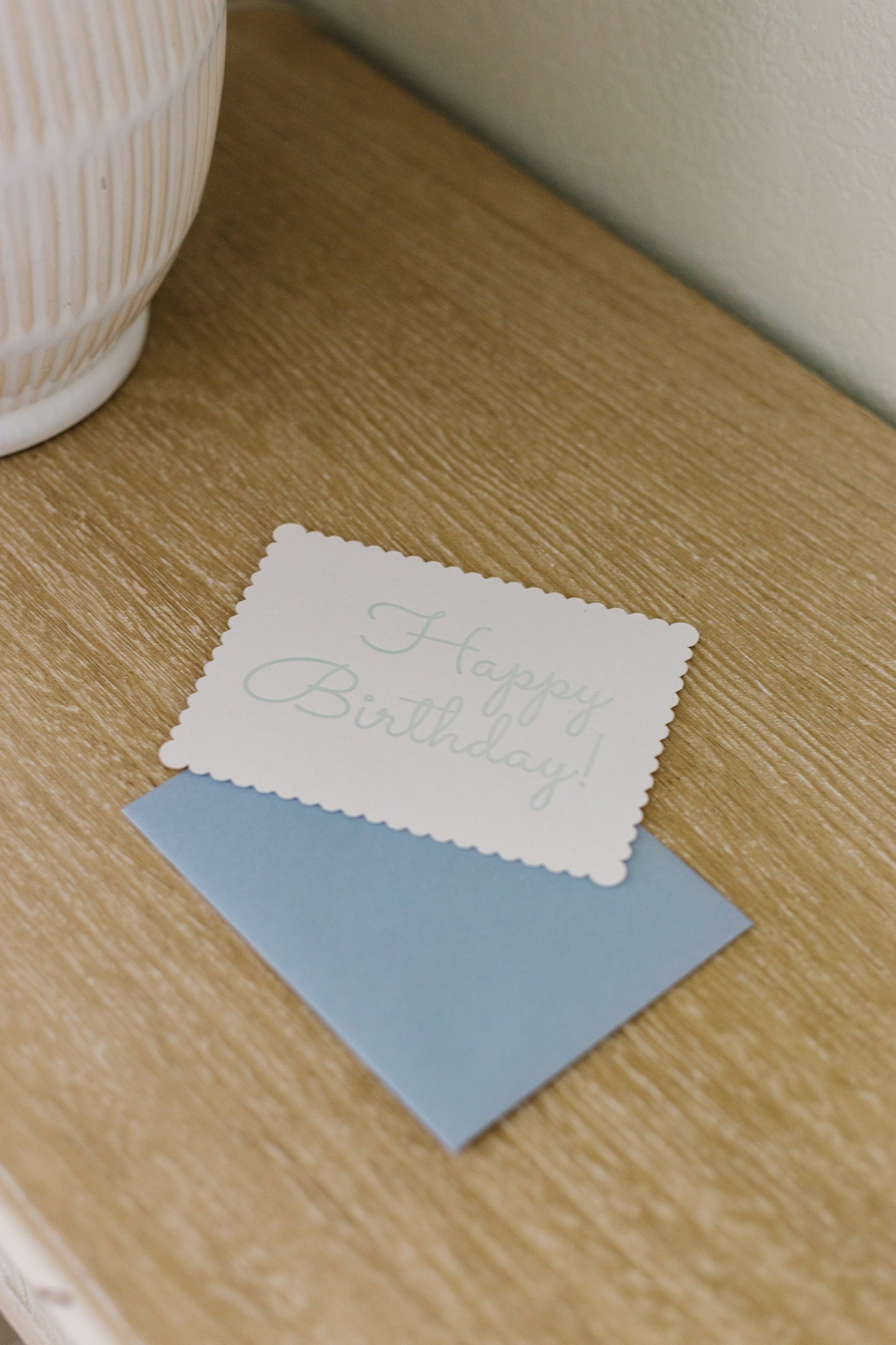 Happy Birthday! Letterpress Scalloped Greeting Card