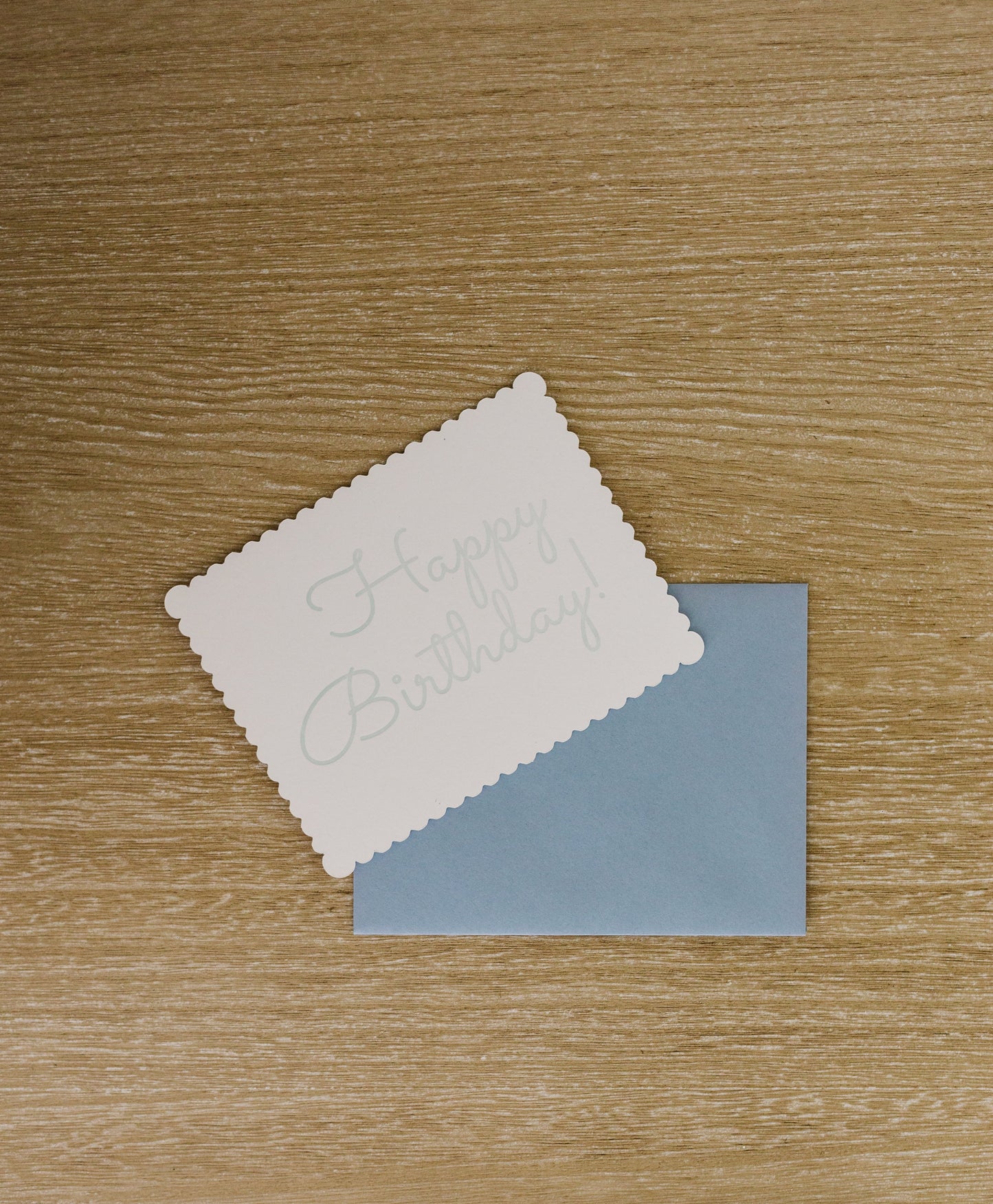Happy Birthday! Letterpress Scalloped Greeting Card