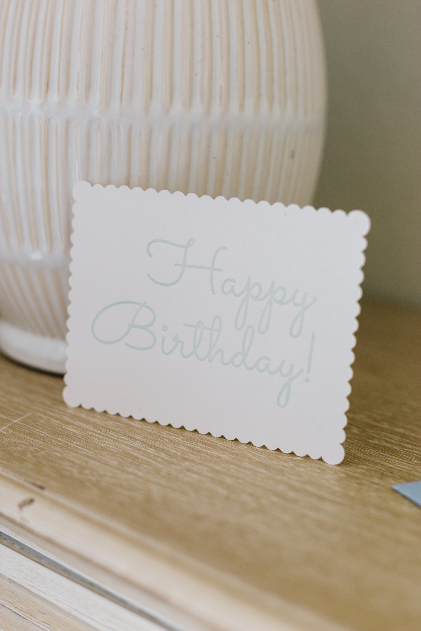 Happy Birthday! Letterpress Scalloped Greeting Card