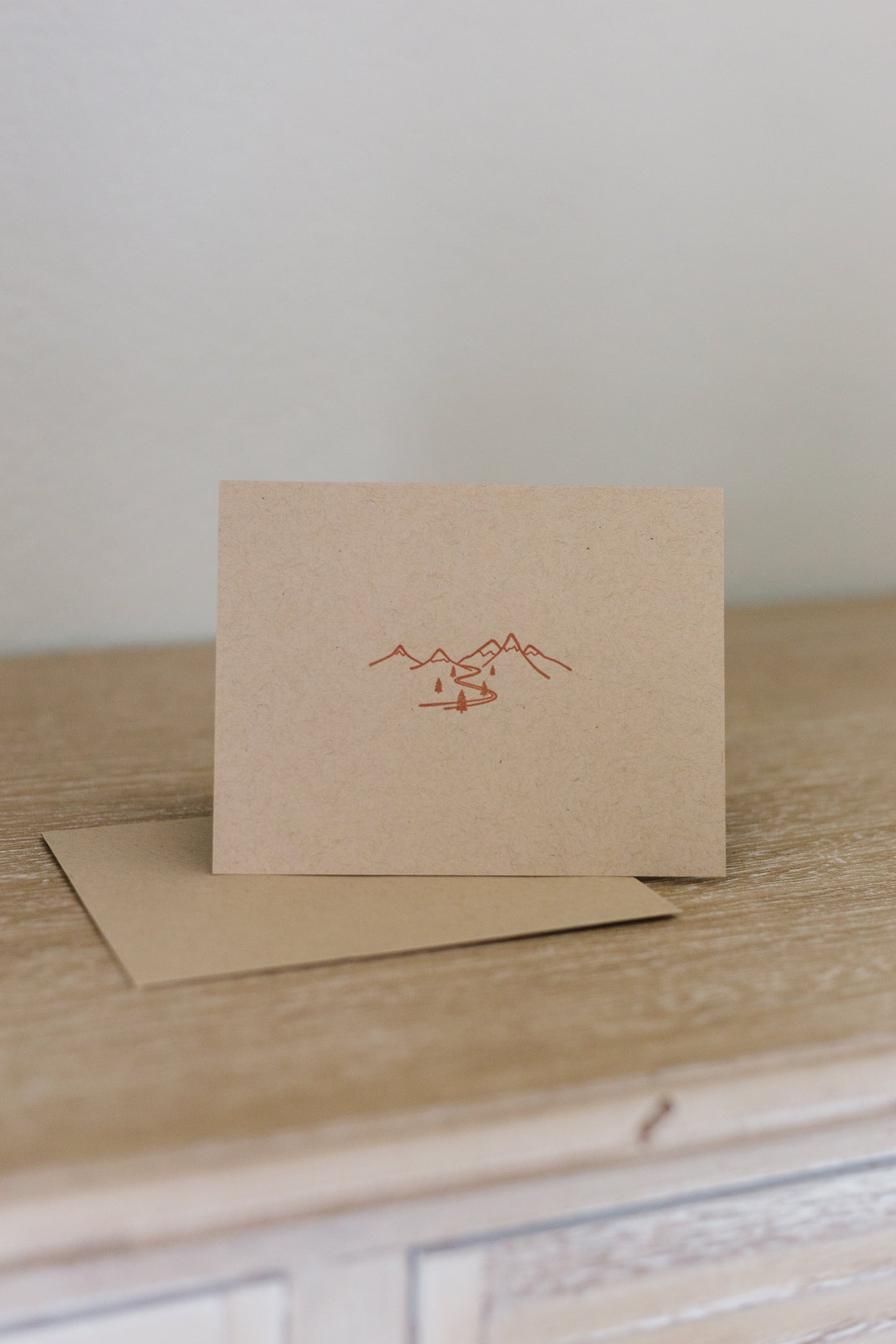 Snow Capped Mountains Letterpress Greeting Card