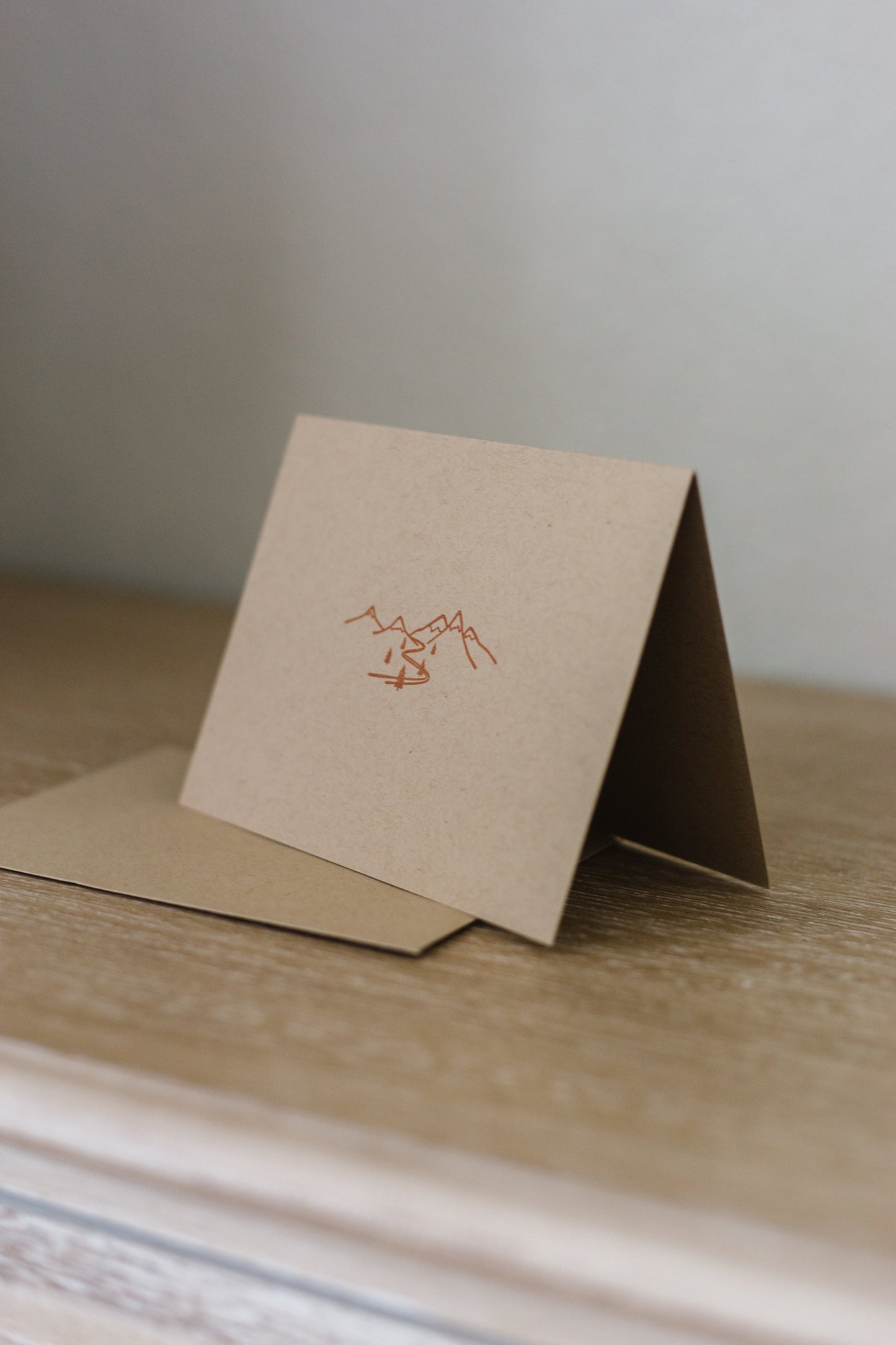 Snow Capped Mountains Letterpress Greeting Card