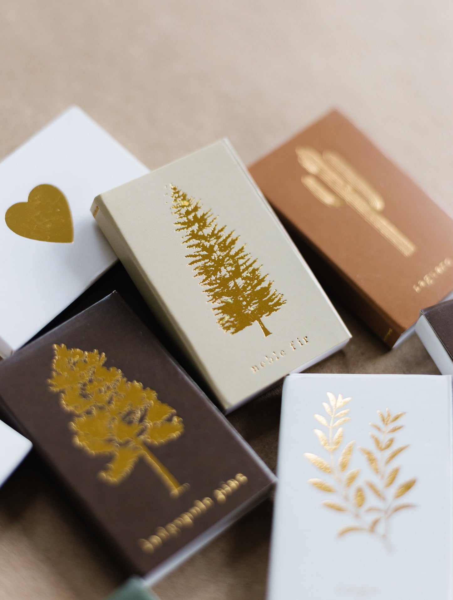 Classic Heart Gold Foil Embossed Matchbox | Emoji Matches