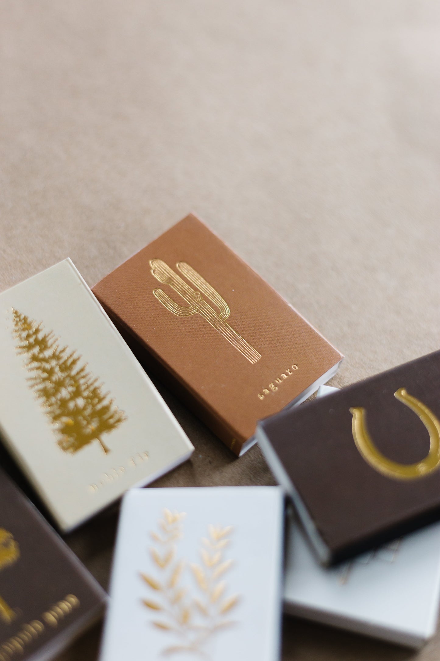 Lucky Horseshoe Gold Foil Embossed Matchbox | Western Matches