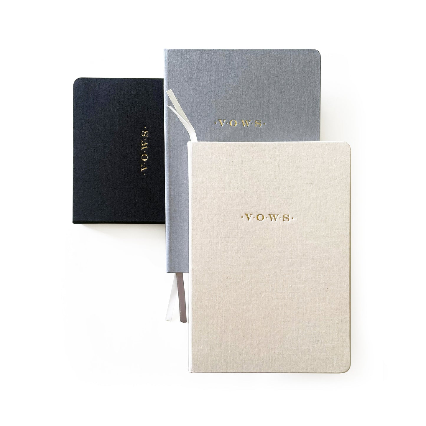 Wedding Vows Foil Embossed Linen Notebook | Neutral Hues