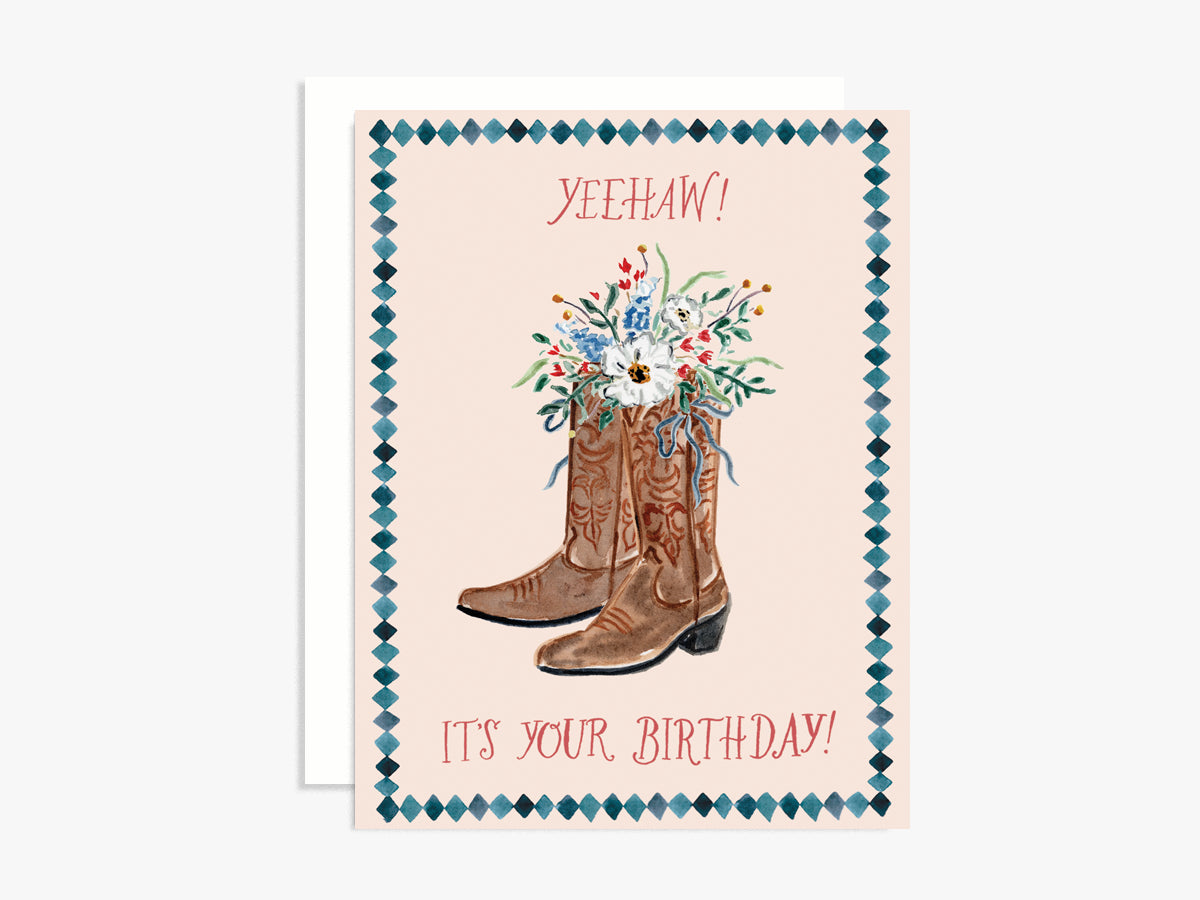 The Scribblist | Yeehaw Birthday Boots Greeting Card